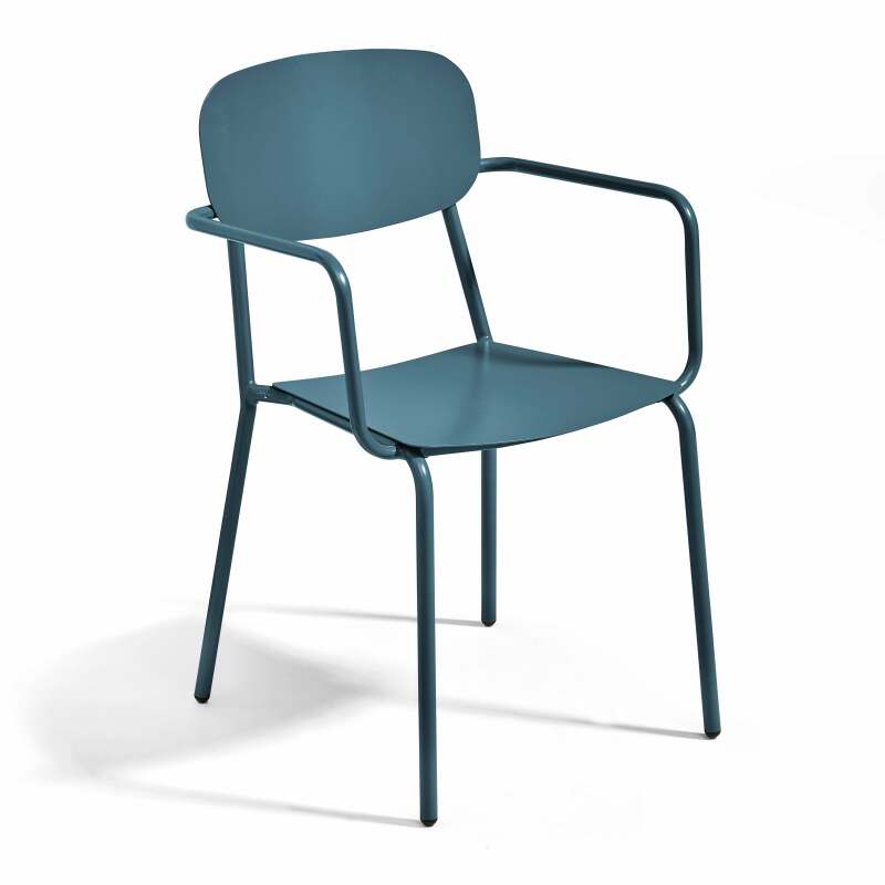 Silla de jardín de aluminio con reposabrazos