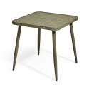 Mesa de jardín cuadrada (75 x 75 x 76 cm) de aluminio