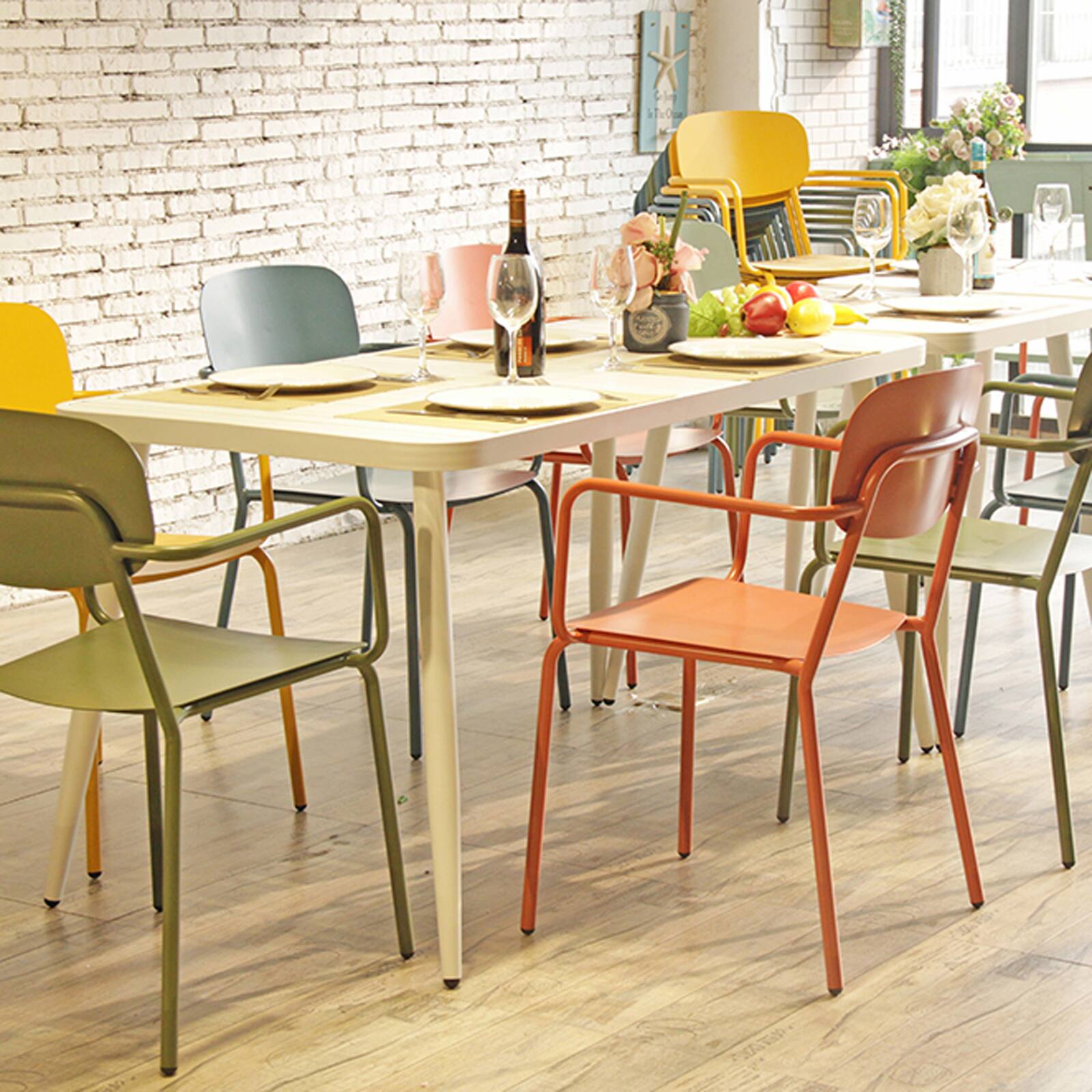 Mesa de jardín rectangular (150 x 75 x 75 cm) de aluminio