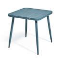 Mesa de jardín cuadrada de 75 x 75 cm y 2 sillas con reposabrazos de aluminio