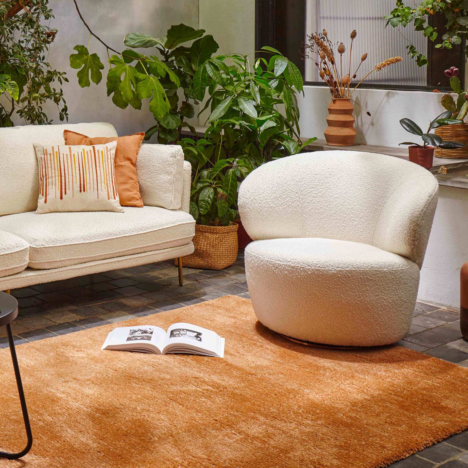 Alfombra rectangular de polipropileno de pelo corto y liso