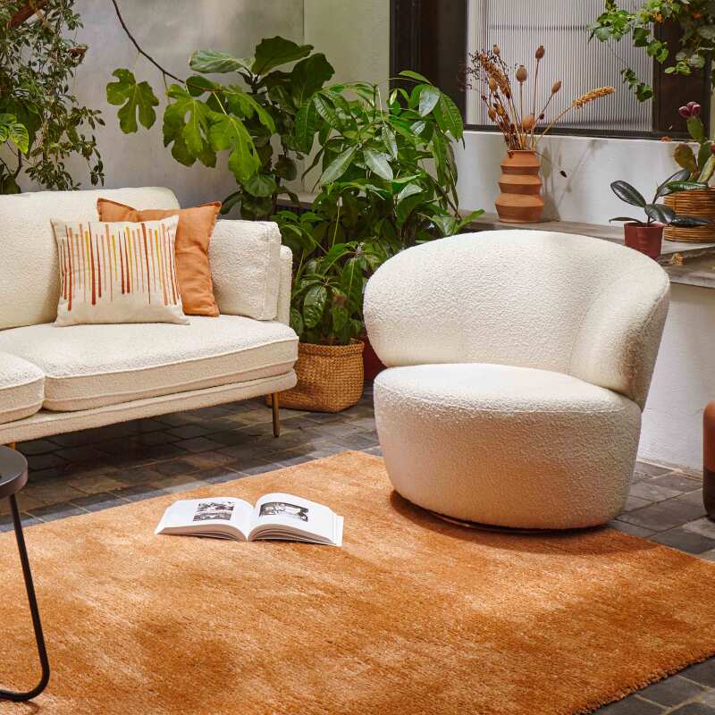 Alfombra rectangular de polipropileno de pelo corto y liso