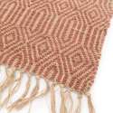 Alfombra rectangular con flecos de yute natural tejido a mano con pelo corto