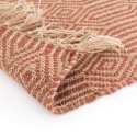 Alfombra rectangular con flecos de yute natural tejido a mano con pelo corto
