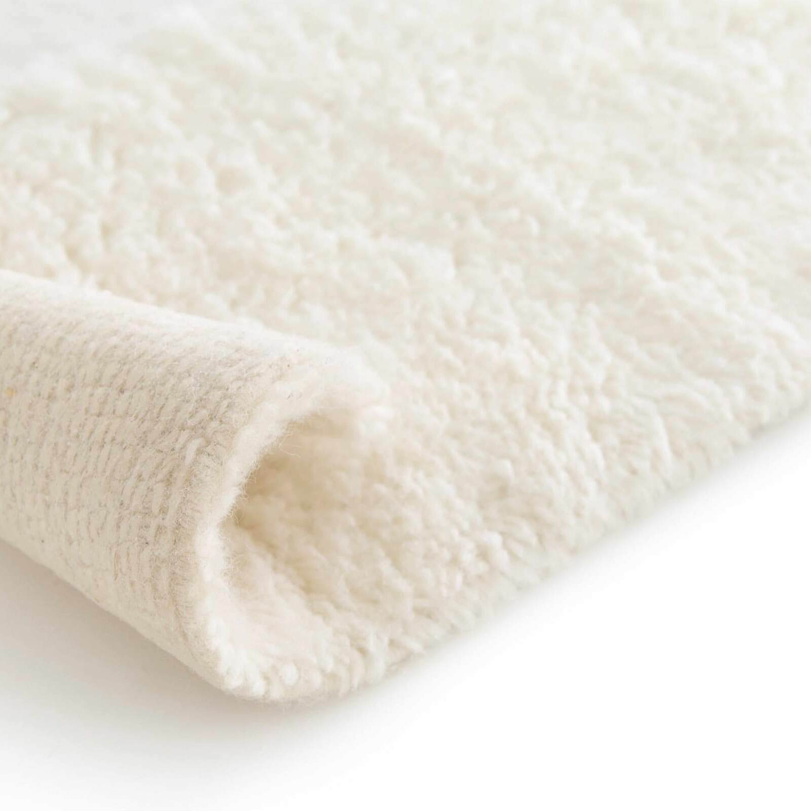 Alfombra rectangular de lana con diseño tejido a mano de pelo corto