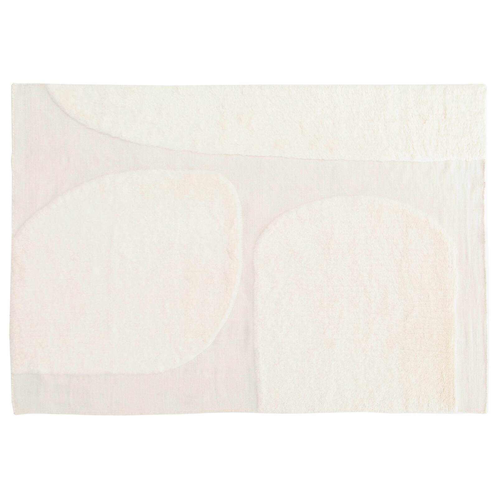 Alfombra rectangular de lana con diseño tejido a mano de pelo corto