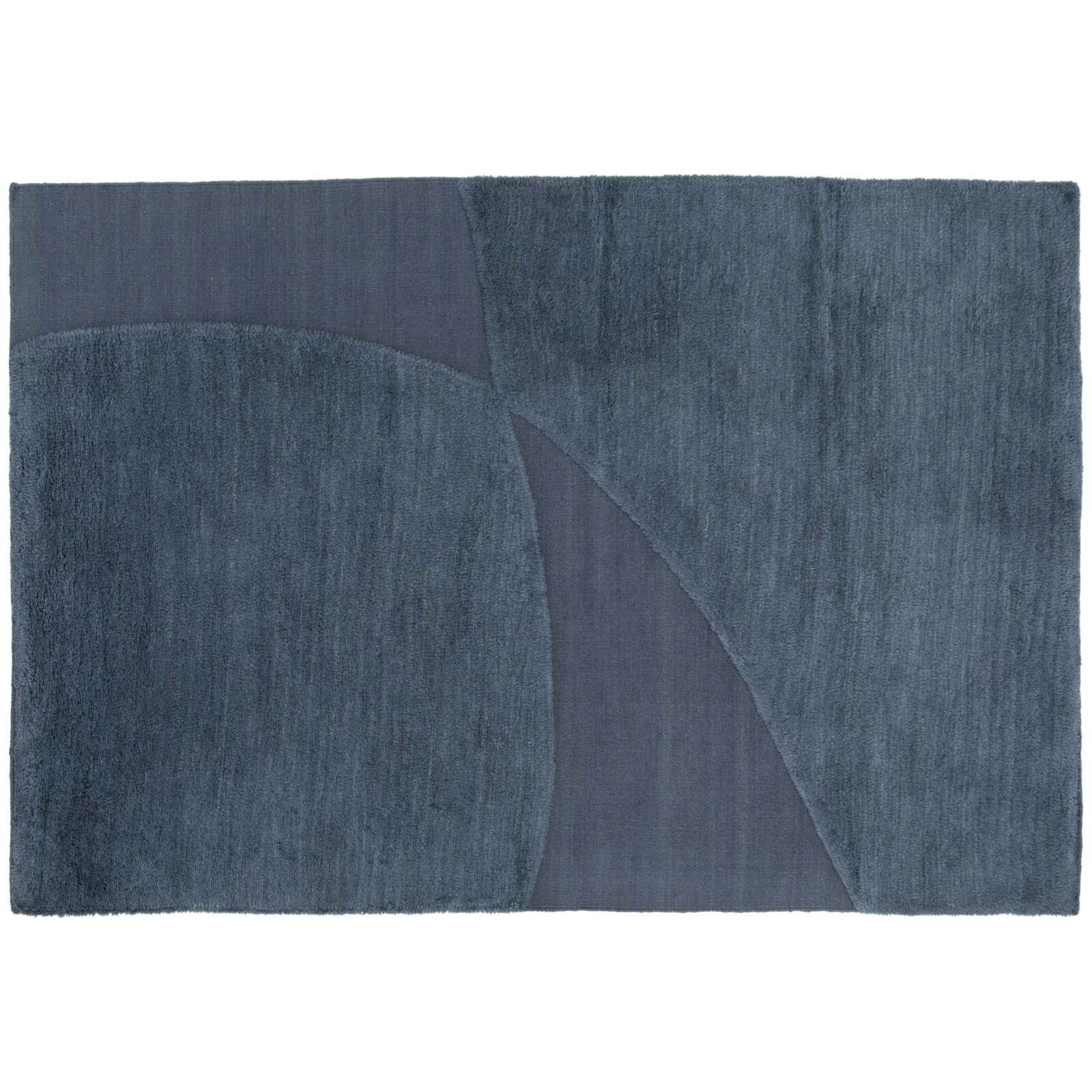 Alfombra rectangular de lana con diseño tejido a mano de pelo corto