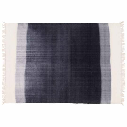 Alfombra rectangular de lana tejido plano con pelo corto