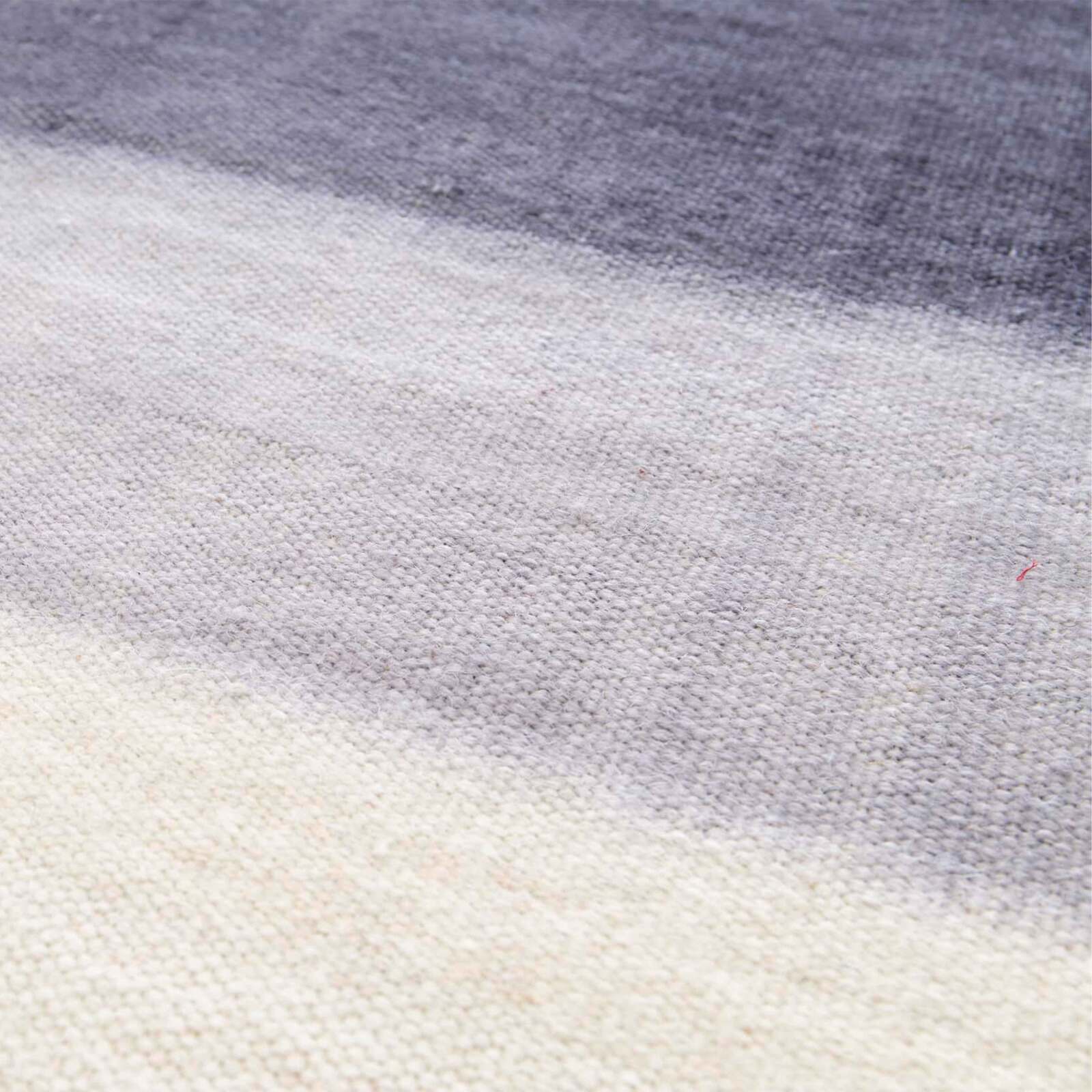 Alfombra rectangular de lana tejido plano con pelo corto