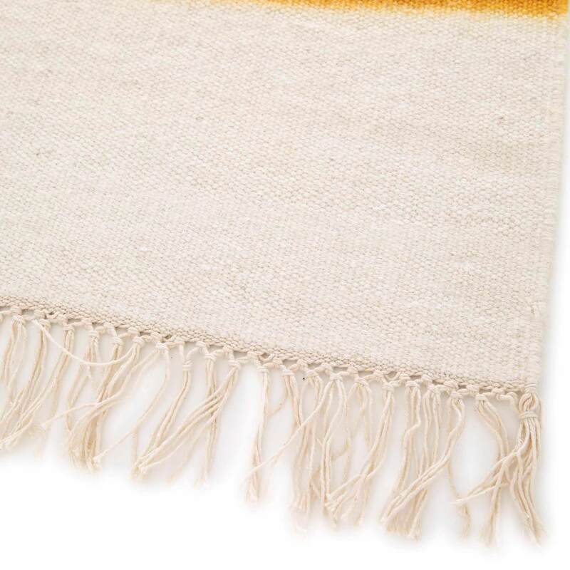 Alfombra rectangular de lana tejido plano con pelo corto