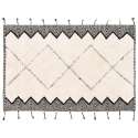 Alfombra bereber rectangular de algodón con flecos y pelo corto