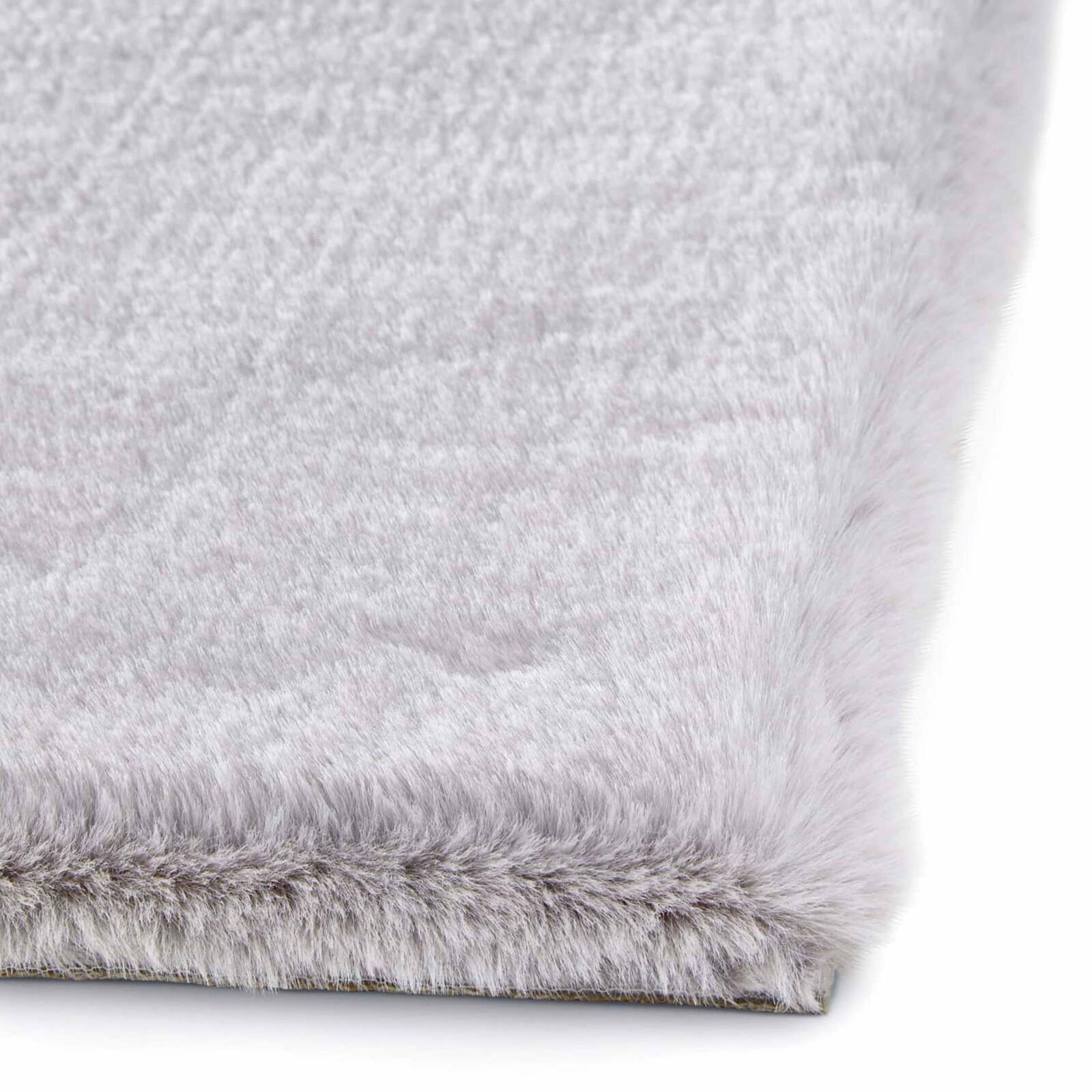 Alfombra rectangular de pelo largo de imitación de piel