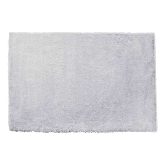 Alfombra rectangular de pelo largo de imitación de piel