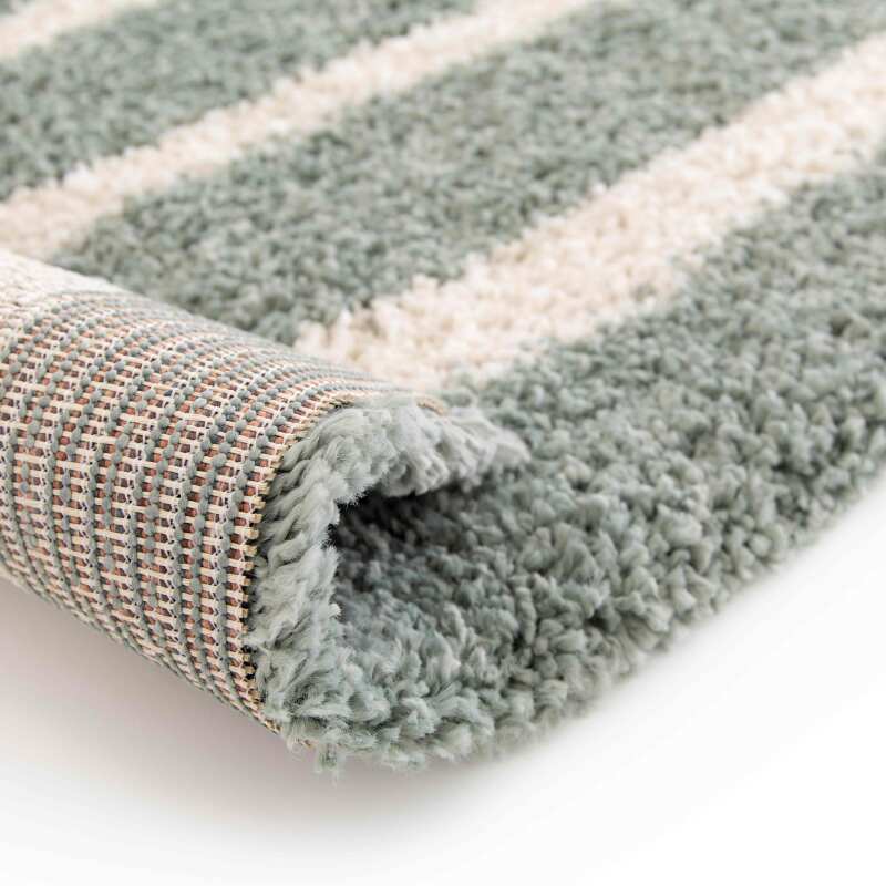 Alfombra rectangular con diseño de arcoíris y pelo largo