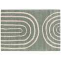 Alfombra rectangular con diseño de arcoíris y pelo largo