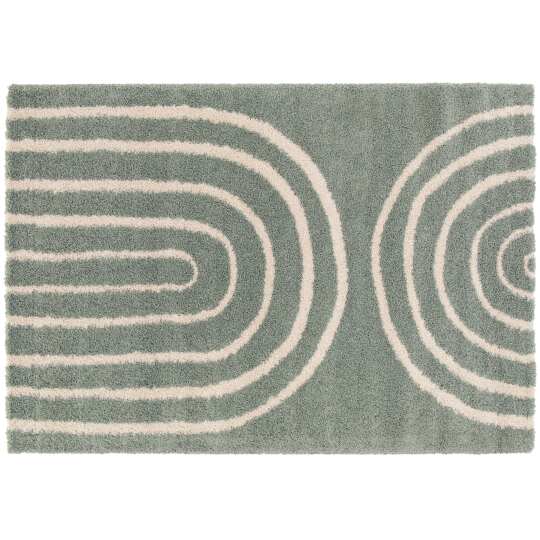 Alfombra rectangular con diseño de arcoíris y pelo largo