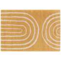 Alfombra rectangular con diseño de arcoíris y pelo largo