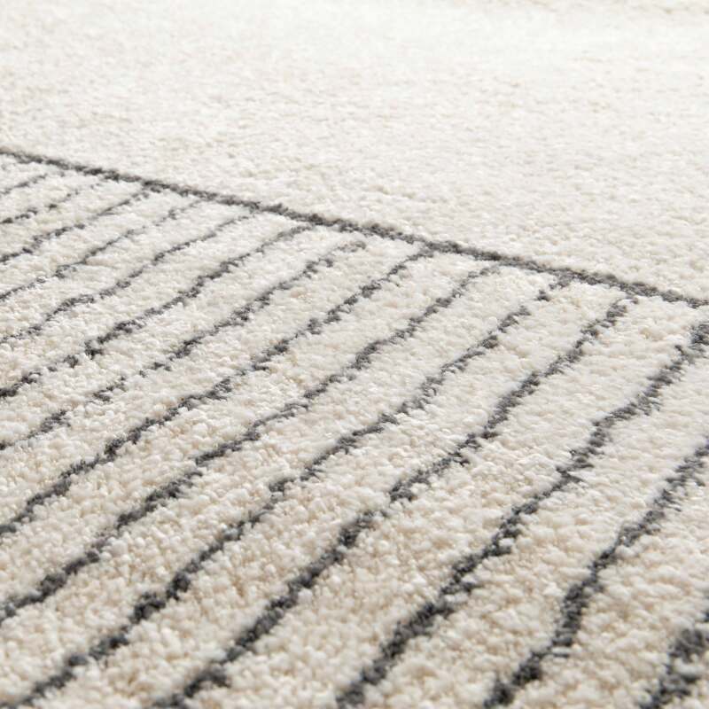 Alfombra rectangular con patrón lineal de pelo corto