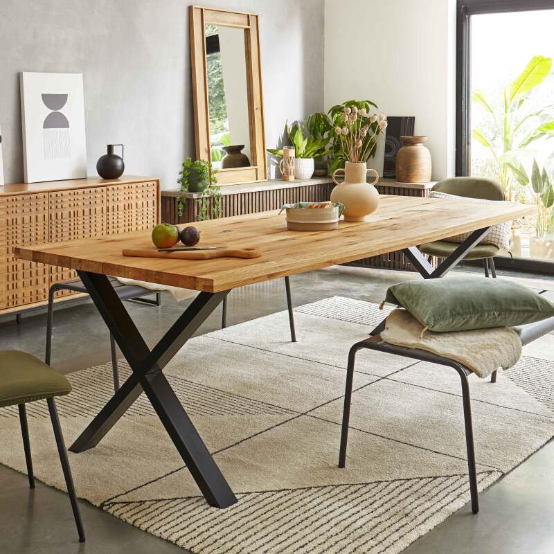 Alfombra rectangular con patrón lineal de pelo corto (3/7)