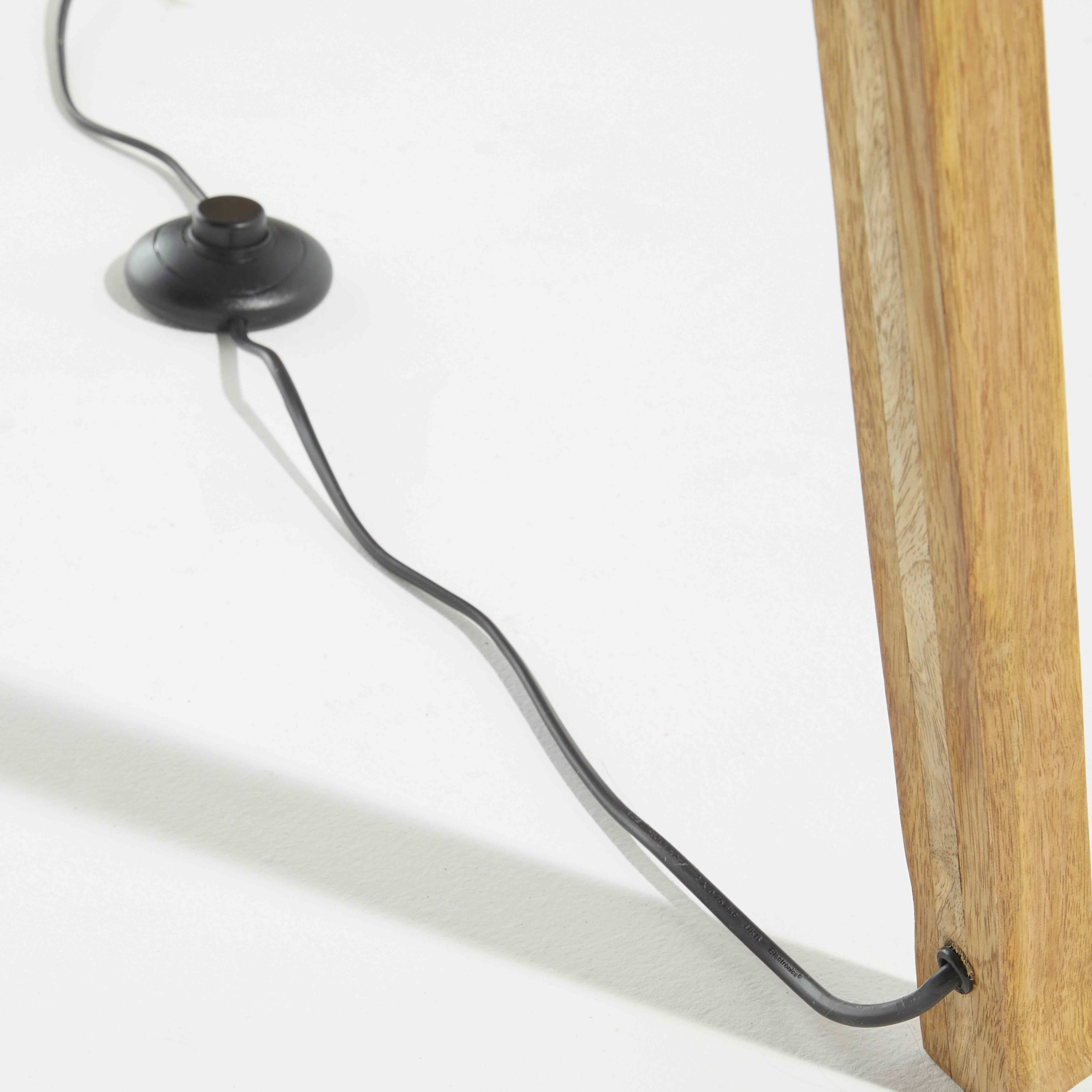 Rayofly Lámpara De Pie De Ratán Para Salón, Regulable Con Mando A Distancia Y Control Por App, Estilo Boho Con Pantalla De Ratán Y Lino, Negra (Bombilla Incluida