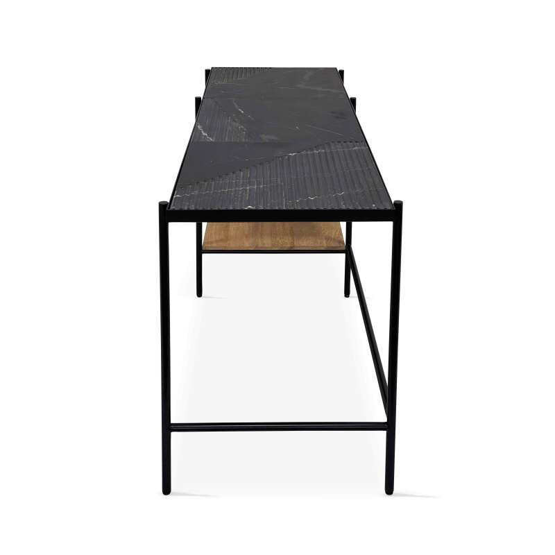 Escritorio con estantes de mármol y madera de mango