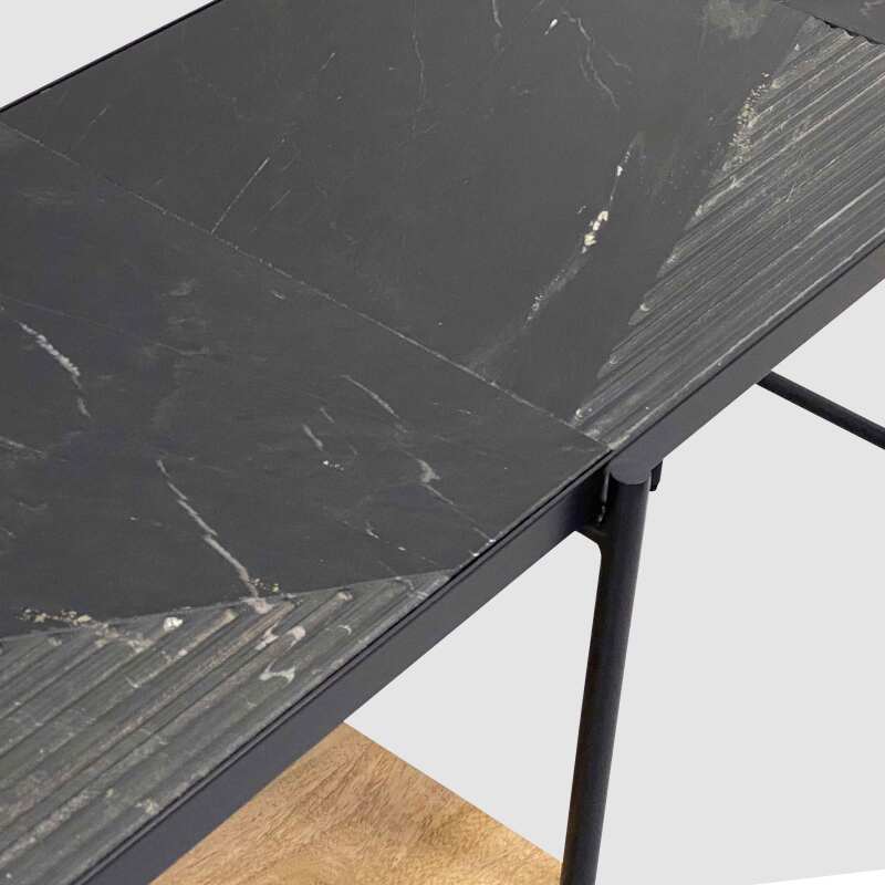 Escritorio con estantes de mármol y madera de mango