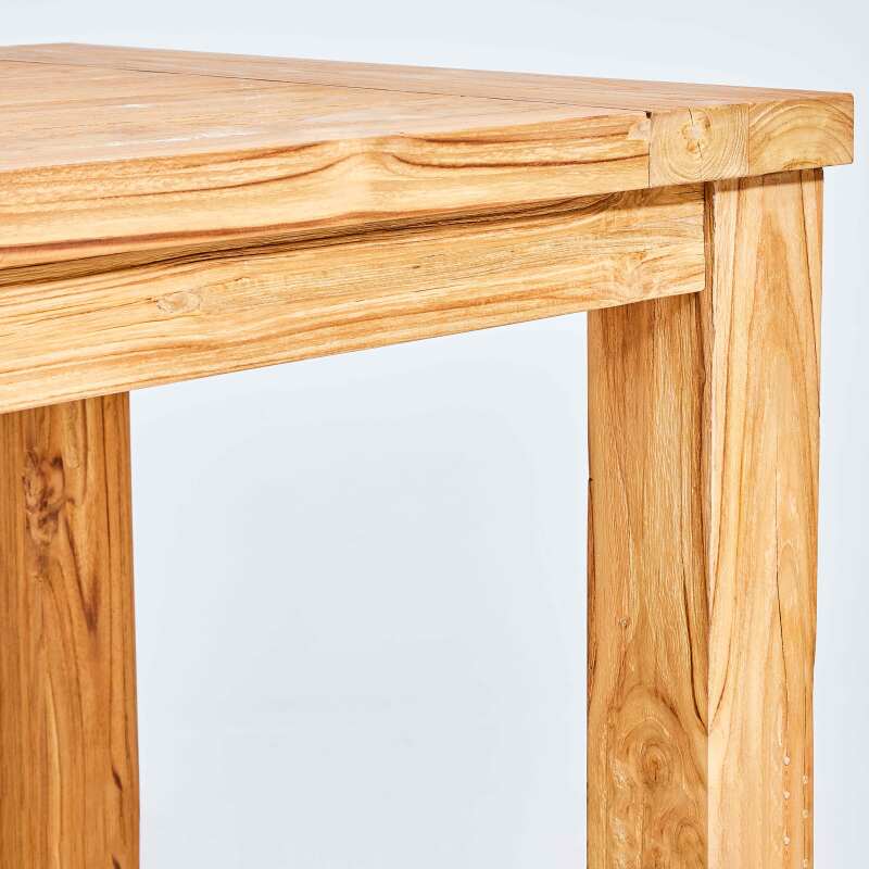 Mesa alta de 120 cm en teka reciclada