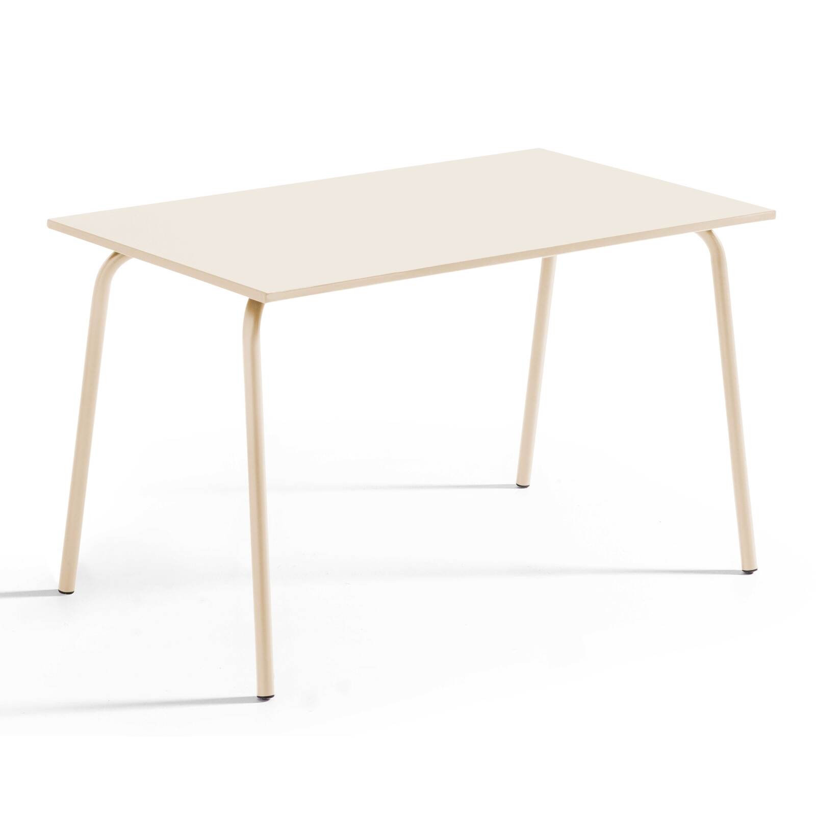 Mesa de jardín rectangular de 120 x 70 cm y 4 sillas de metal