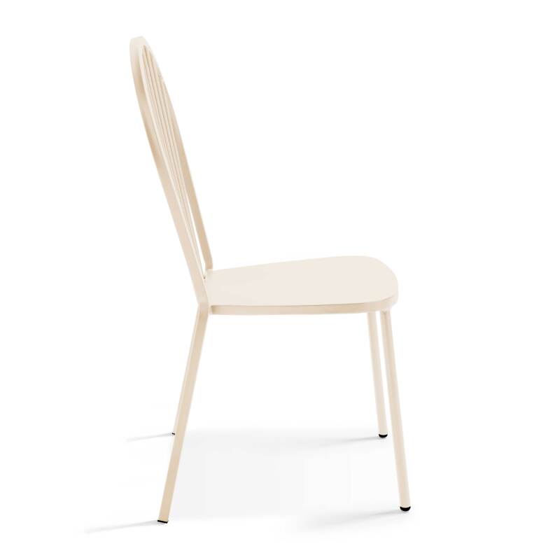 Mesa de jardín cuadrada de 70 x 70 cm y 2 sillas de metal (5/6)