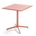 Mesa de jardín bistró cuadrada inclinable de 70 x 70 cm y 2 sillas de metal