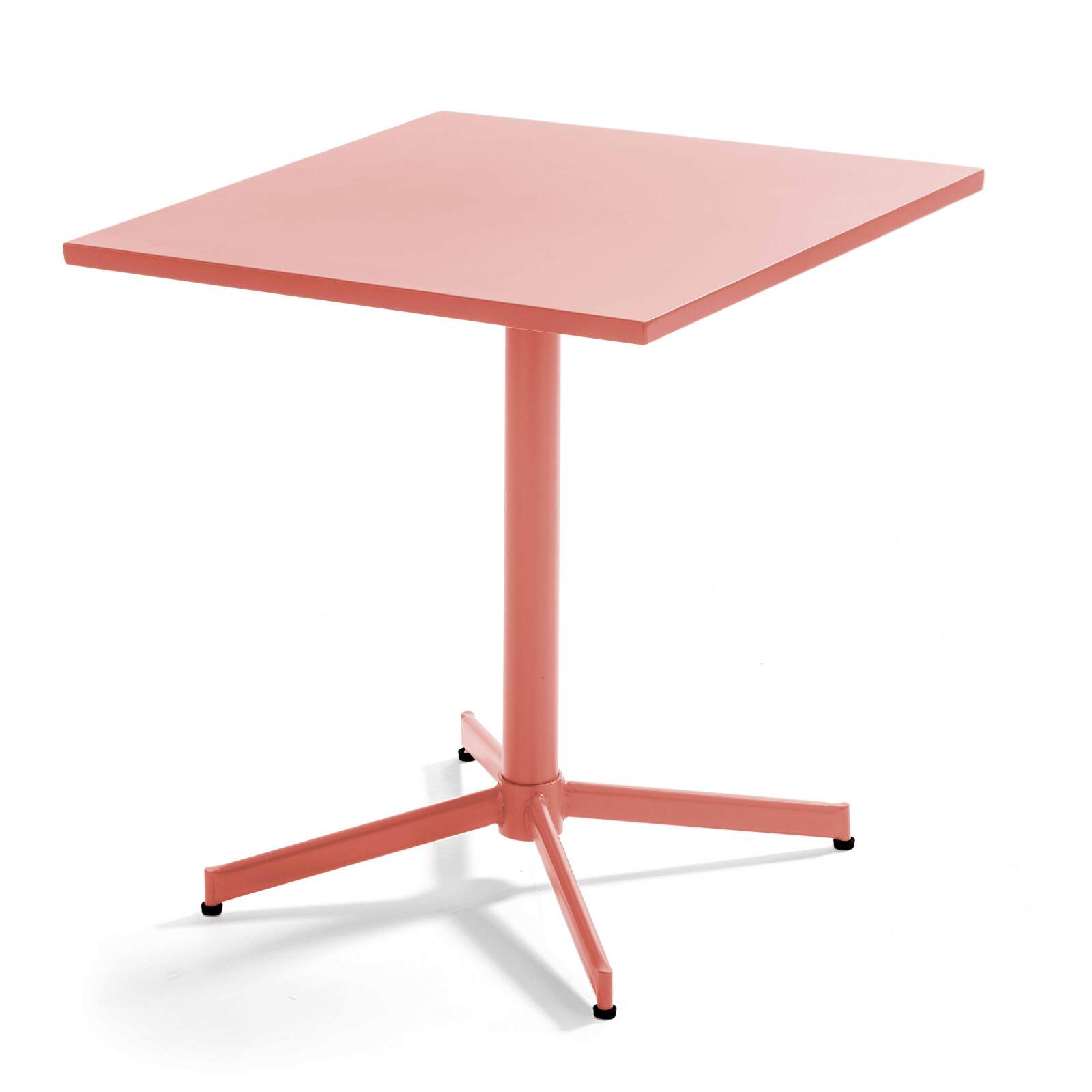 Mesa de jardín bistró cuadrada inclinable de 70 x 70 cm y 2 sillas de metal