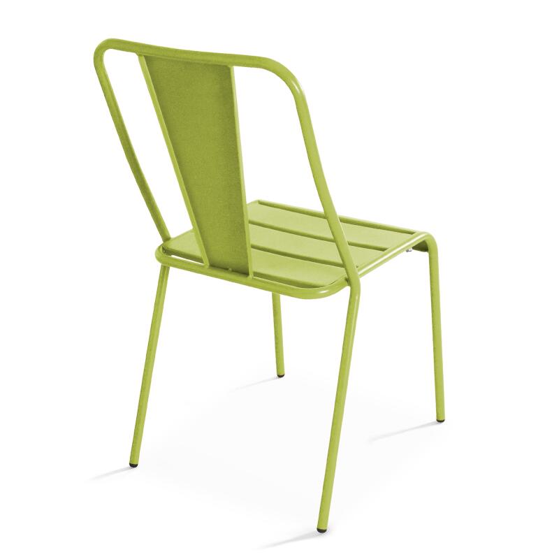 Mesa de jardín bistró cuadrada inclinable de 70 x 70 cm y 2 sillas de metal
