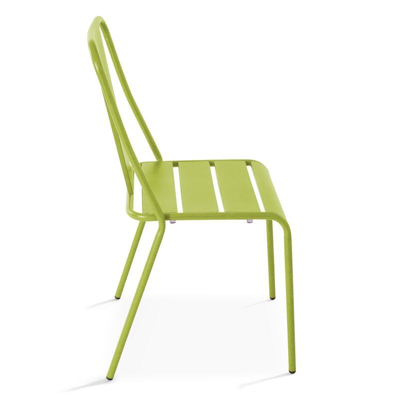 Mesa de jardín bistró cuadrada inclinable de 70 x 70 cm y 2 sillas de metal