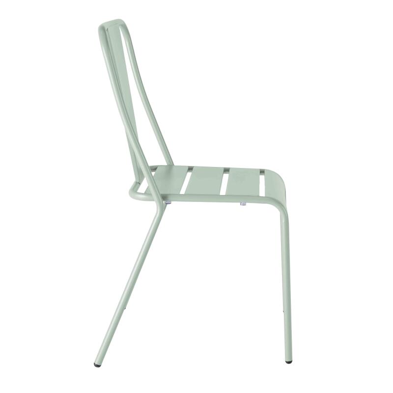 Mesa de jardín bistró cuadrada inclinable de 70 x 70 cm y 2 sillas de metal (6/7)