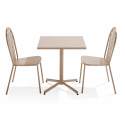 Mesa de jardín cuadrada inclinable de 70 x 70 cm y 2 sillas de bistró
