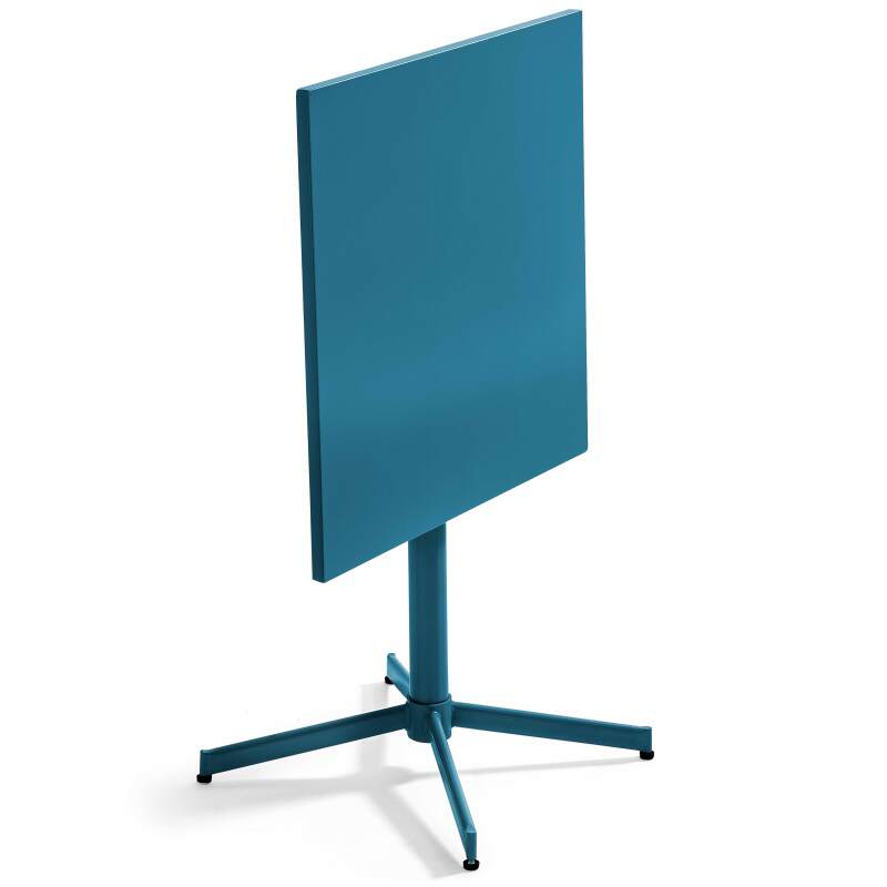 Mesa de jardín cuadrada inclinable de 70 x 70 cm y 2 sillas de bistró