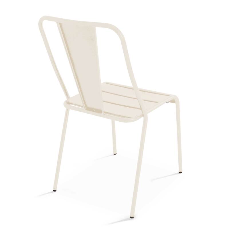 Mesa de jardín plegable de estilo bistró de 70 x 72 cm y 2 sillas de metal (5/7)