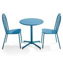 Mesa de jardín plegable de estilo bistró Ø70 x 72 cm y 2 sillas de metal