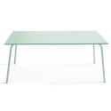 Mesa de jardín rectangular de 180 x 90 y 8 sillas de bistró de metal