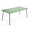 Mesa de jardín rectangular de 180 x 90 cm y 8 sillas de bistró de metal