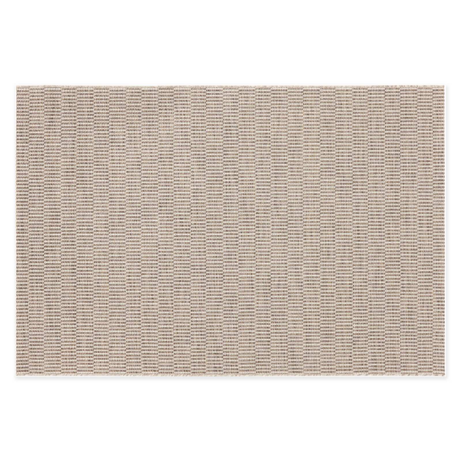 Alfombra rectangular beis para exteriores hecho de polipropileno