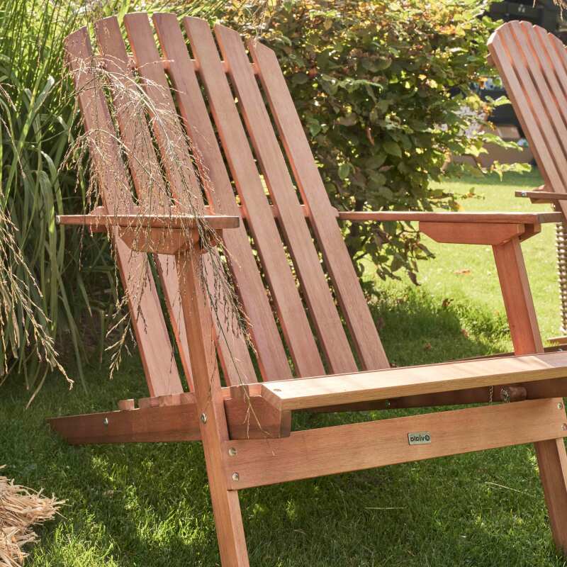 Lote de 2 sillas reclinables plegables con 3 posiciones ajustables en madera de eucalipto certificada FSC® (3/6)