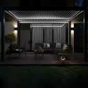 Pérgola bioclimática autoportante motorizada/iluminada de 3x4m en aluminio con 1, 2 o 3 toldos