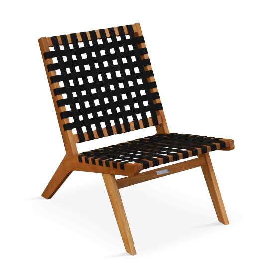 Sillón reclinable de madera de eucalipto FSC® | Oviala