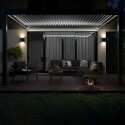 Pérgola adosada motorizada/iluminada de aluminio de 3x4m con 1, 2 o 3 toldos