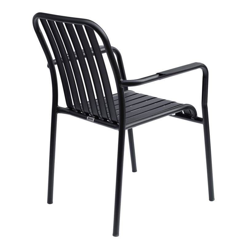 Silla de jardín con reposabrazos de aluminio