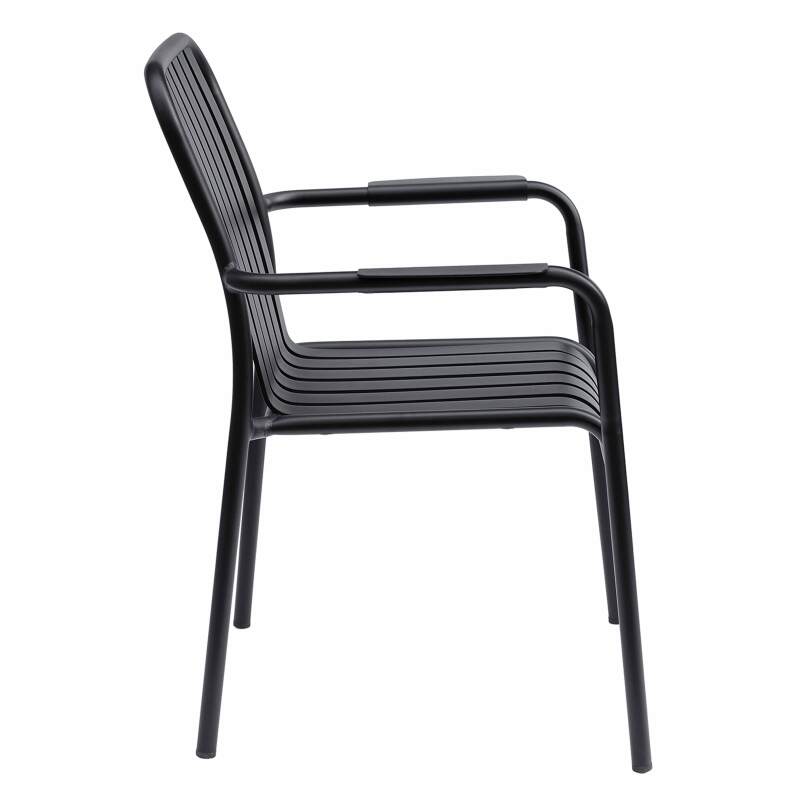 Silla de jardín con reposabrazos de aluminio