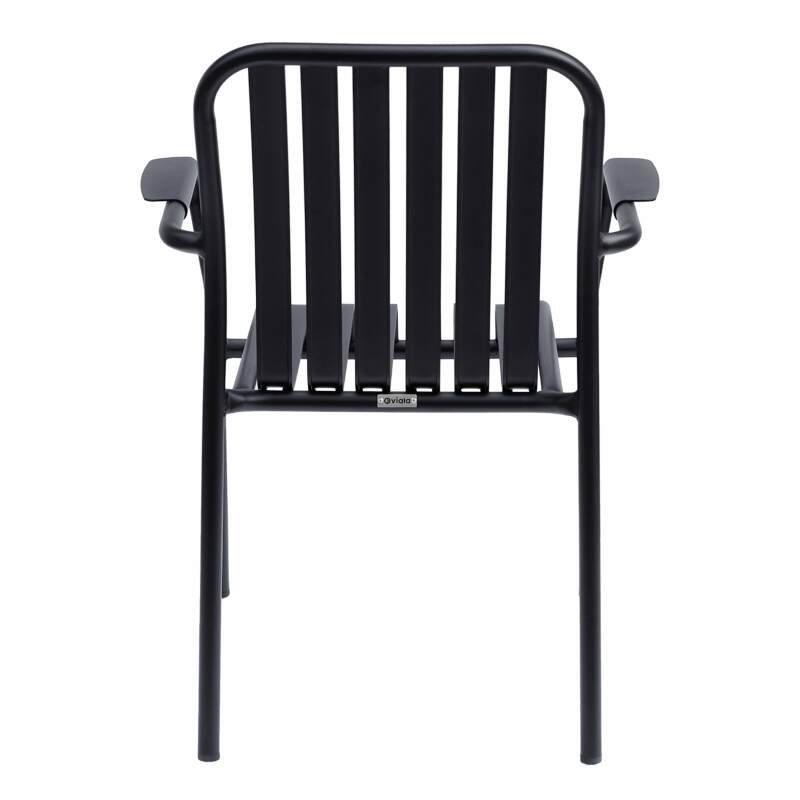 Silla de jardín con reposabrazos de aluminio