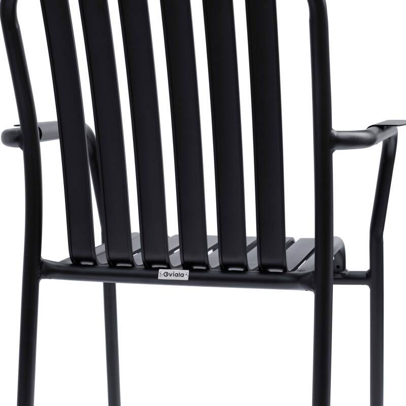 Silla de jardín con reposabrazos de aluminio