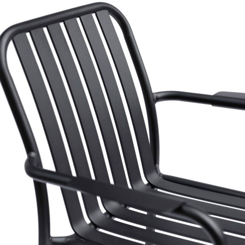 Silla de jardín con reposabrazos de aluminio